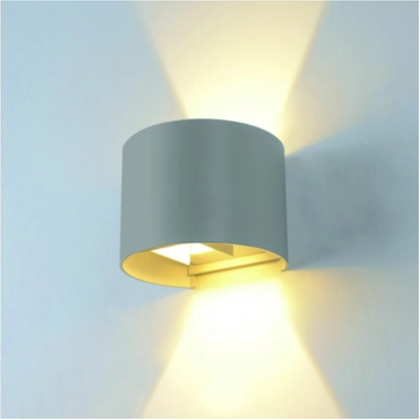 LED Wall Light Grey Body Round