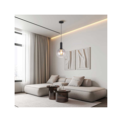 Aurora Suspension Pendant – Black & Smoky Glass