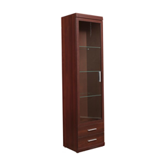 Display Glass Cabinet 1 Door - 2 Shelves – Walnut