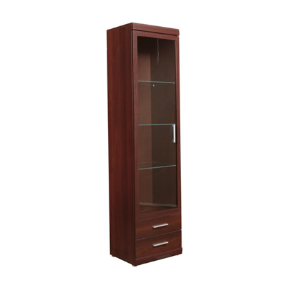Display Glass Cabinet 1 Door - 2 Shelves – Walnut