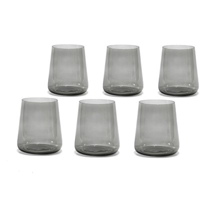 Grey Glass Tumbler Set 6 Pcs