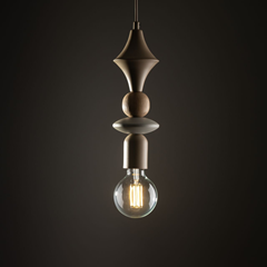 Pendant Lamp Wood 1xE27