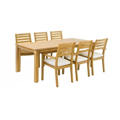Aluminium Dining Table Set with 6 Chairs