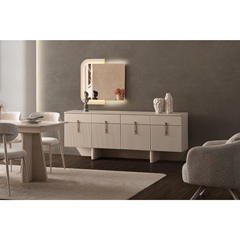 Console With Mirror – Sand Beige
