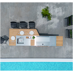 Outdoor Kitchen Unit With Grill