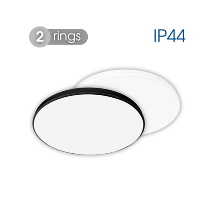 Ceiling Lighting Fixture  LED 2-Rings 18W – Black/White