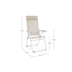 High-Back Beach Chair – Ice Grey
