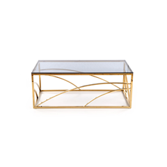 Universe Coffee Table – Smoked Glass & Gold