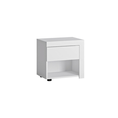 Right-sided Bedside Table 1 Shelf – White Alpin & High Gloss