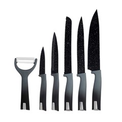Set of 6 Knives & Peeler – Black