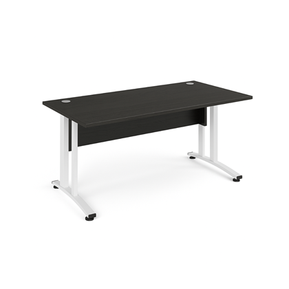 Desk with Panel Black and White End Legs