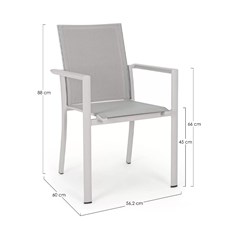 Konnor Rastin Chair with Armrests In Aluminum and Textilene
