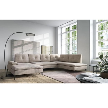 Corner Sofa Bed with Chaise Left 350cm – Light Beige