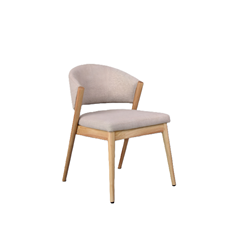 Dining Chair Beige Leg Natural Wood Finish