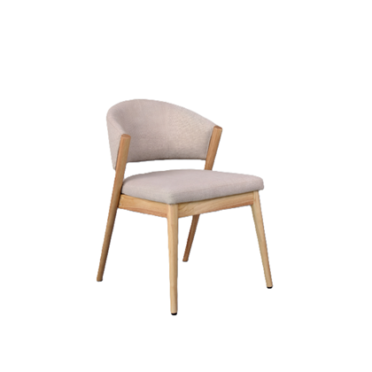 Dining Chair Beige Leg Natural Wood Finish
