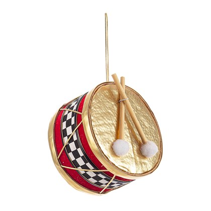 Alwyn Red Gold Drum Ornament