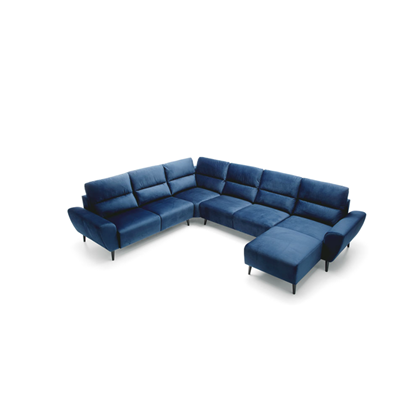 Corner Sofa Bed with Chaise Right – Blue