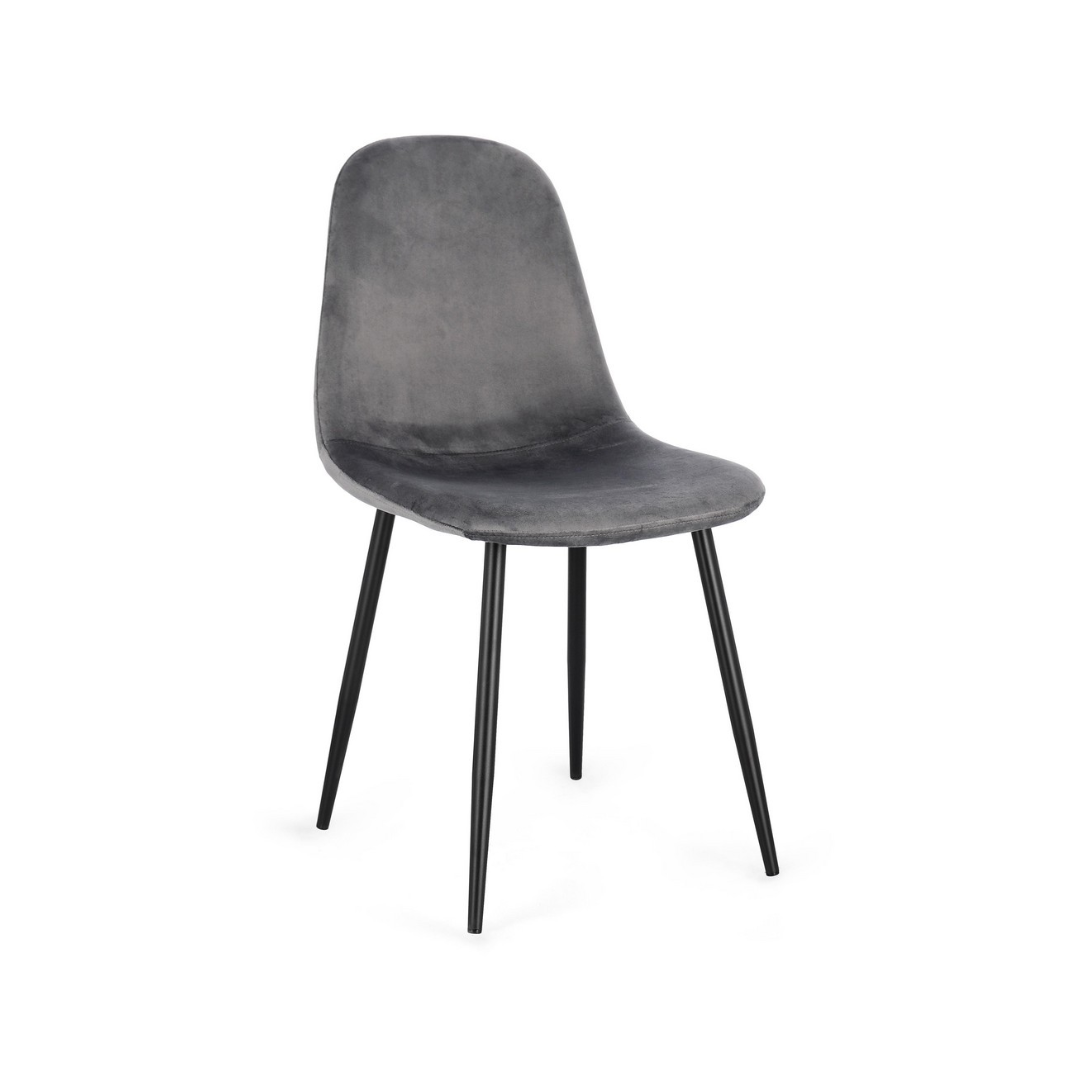 Dark Grey Velvet Chair