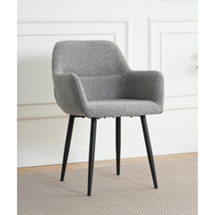 Dinning Chair Grey Boucle Fabric