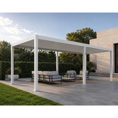 Electric Pergola 3x6x2.5m – Sandy White