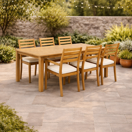 Aluminium Dining Table Set with 6 Chairs