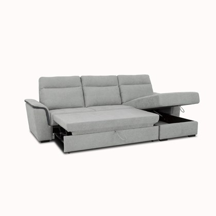 2-Seater Sofa Bed with CHL Right - Silver (BET 018)
