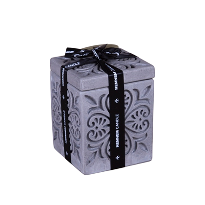 SMALL CUBE JAR MALTESE HEART GREY