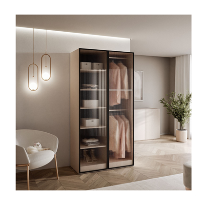 Wardrobe with Milled Glass - Cashmere