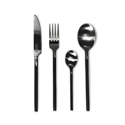 Set  of 24Pcs  Cutlery Black Satin