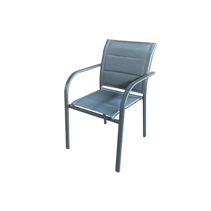 Alum Padded Sling Stacking Chair – Anthracite