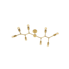 Ceiling Lamp Brass Gold - 8-Light Fixture for E27 LED Bulbs