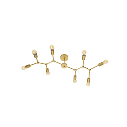 Ceiling Lamp Brass Gold - 8-Light Fixture for E27 LED Bulbs