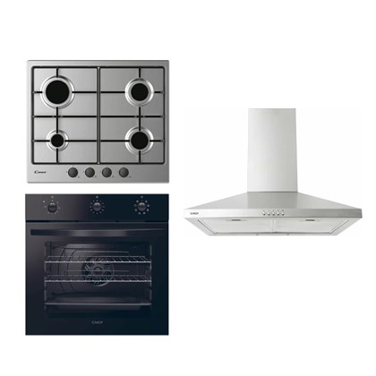 Set of Gas hob  Electric Oven 65L with Wall Mounted Cooker Hood