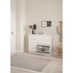Naia Shoe Cabinet 2 Flap Doors White Gloss
