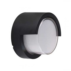 7W Led W Cap Cover 3000K Black Round Wall