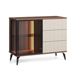 Showcase Sideboard with Drawers - Cashmere and Warmia Walnut