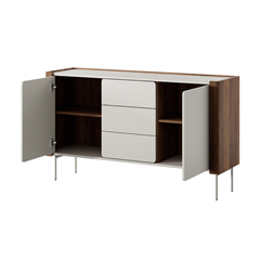Sideboard with 2 Doors and Drawers – Walnut Warmia & Cashmere