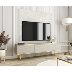 TV Unit MDF with Gold Legs 175 – Beige