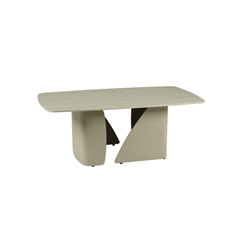 Grey Coffee Table - Metal Frame with Travertine Ceramic Top