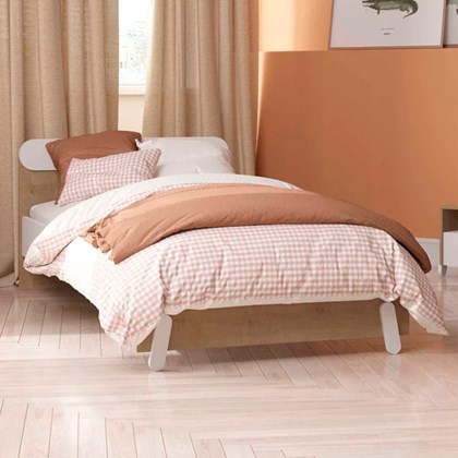 Single Bed – Brown & White