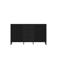 Chest of Drawers with 2 Doors Black