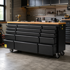 72 Black Tool Chest Black Powder Coating