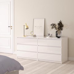 Naia Double dresser 6 drawers White