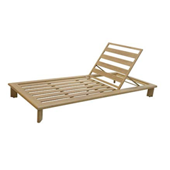 Sun Lounger Aluminium Wood Effect With Cushion