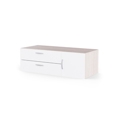 Base Unit 1 Door 2 Drawers – Shannon Oak & Pearl White