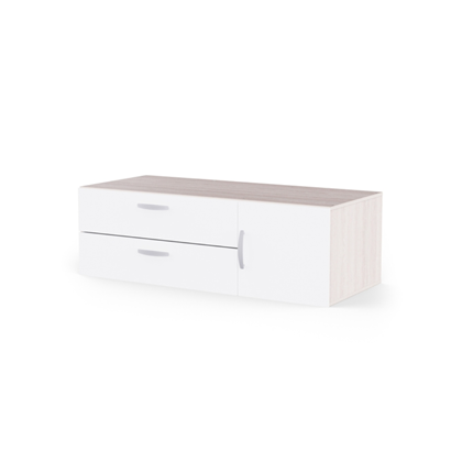 Base Unit 1 Door 2 Drawers – Shannon Oak & Pearl White