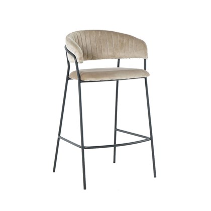 Beige Velvet Barstool