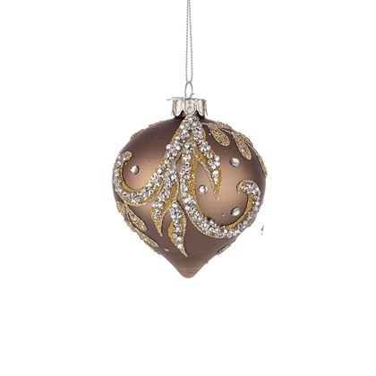 Droplet Brown Glass Ornament