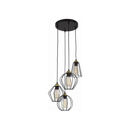 Pendant Lamp 4 Flat – Black & Copper