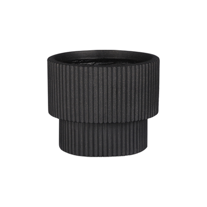 Round Black Pot H30xD37cm
